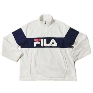 Fila Long Sleeve Fleece Half Zip |White | XL